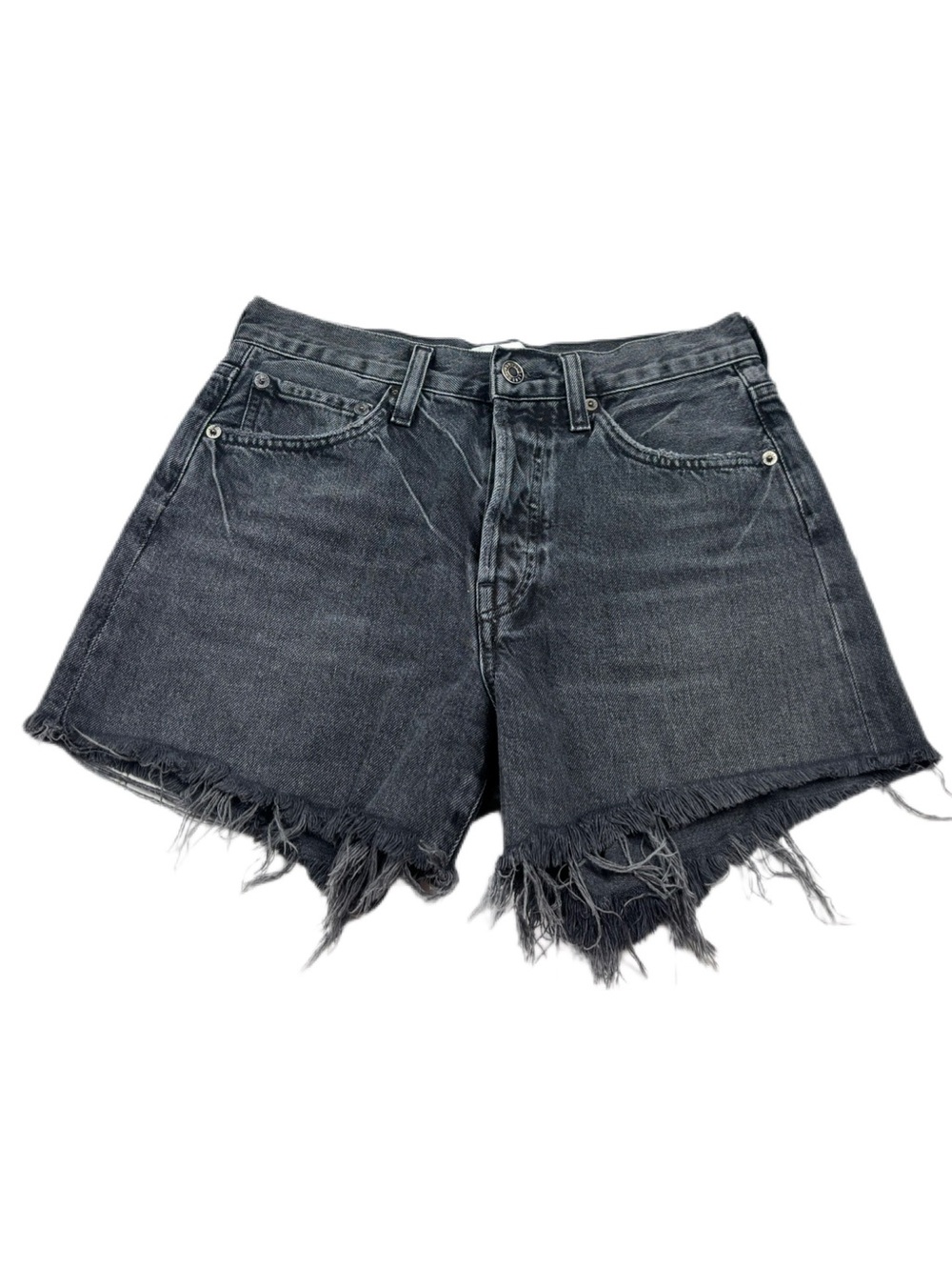 Agolde Parker Black Cut Off Jean Shorts Size 24